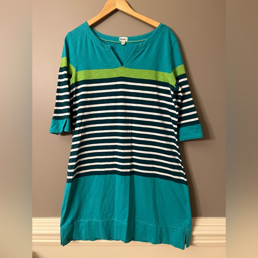 Hatley Striped 3/4 Sleeve Knit Dress XL